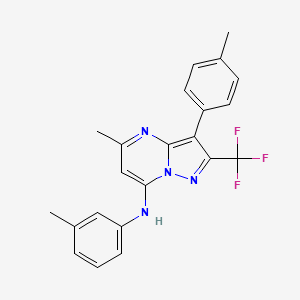 5-methyl-N-(3-methylphenyl)-3-(4-methylphenyl)-2-(trifluoromethyl)pyrazolo[1,5-a]pyrimidin-7-amine