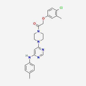 molecular formula C24H26ClN5O2 B11321643 2-(4-Chloro-3-methylphenoxy)-1-(4-{6-[(4-methylphenyl)amino]pyrimidin-4-yl}piperazin-1-yl)ethanone 