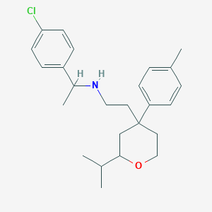 molecular formula C25H34ClNO B11321663 1-(4-chlorophenyl)-N-{2-[4-(4-methylphenyl)-2-(propan-2-yl)tetrahydro-2H-pyran-4-yl]ethyl}ethanamine 