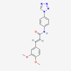 molecular formula C18H17N5O3 B11321669 (2E)-3-(3,4-dimethoxyphenyl)-N-[4-(1H-tetrazol-1-yl)phenyl]prop-2-enamide 