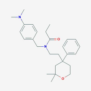 molecular formula C27H38N2O2 B11321685 N-[4-(dimethylamino)benzyl]-N-[2-(2,2-dimethyl-4-phenyltetrahydro-2H-pyran-4-yl)ethyl]propanamide 