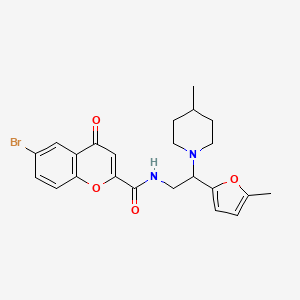 6-bromo-N-[2-(5-methylfuran-2-yl)-2-(4-methylpiperidin-1-yl)ethyl]-4-oxo-4H-chromene-2-carboxamide