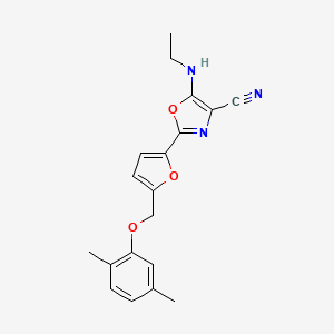 2-{5-[(2,5-Dimethylphenoxy)methyl]furan-2-yl}-5-(ethylamino)-1,3-oxazole-4-carbonitrile