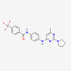 N-(4-{[6-Methyl-2-(pyrrolidin-1-YL)pyrimidin-4-YL]amino}phenyl)-4-(trifluoromethyl)benzamide