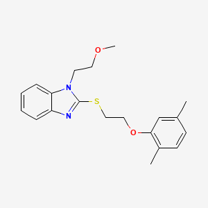 molecular formula C20H24N2O2S B11321710 2-{[2-(2,5-dimethylphenoxy)ethyl]sulfanyl}-1-(2-methoxyethyl)-1H-benzimidazole 