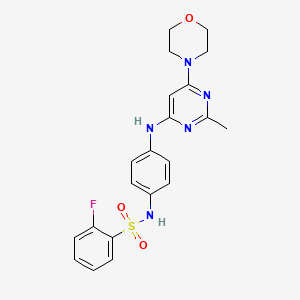 2-fluoro-N-(4-((2-methyl-6-morpholinopyrimidin-4-yl)amino)phenyl)benzenesulfonamide