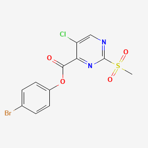 molecular formula C12H8BrClN2O4S B11321753 4-Bromophenyl 5-chloro-2-(methylsulfonyl)pyrimidine-4-carboxylate 