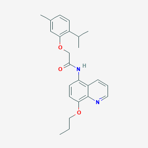 2-[5-methyl-2-(propan-2-yl)phenoxy]-N-(8-propoxyquinolin-5-yl)acetamide