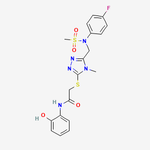 2-[(5-{[(4-fluorophenyl)(methylsulfonyl)amino]methyl}-4-methyl-4H-1,2,4-triazol-3-yl)sulfanyl]-N-(2-hydroxyphenyl)acetamide