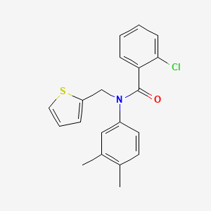 molecular formula C20H18ClNOS B11321775 2-chloro-N-(3,4-dimethylphenyl)-N-(thiophen-2-ylmethyl)benzamide 