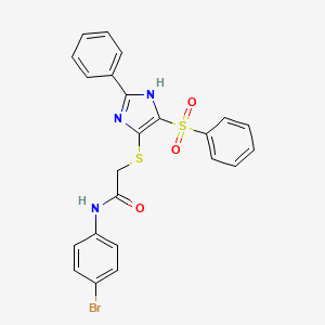 N-(4-bromophenyl)-2-{[2-phenyl-4-(phenylsulfonyl)-1H-imidazol-5-yl]sulfanyl}acetamide