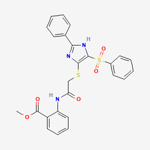 methyl 2-[({[2-phenyl-4-(phenylsulfonyl)-1H-imidazol-5-yl]sulfanyl}acetyl)amino]benzoate