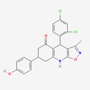 4-(2,4-Dichlorophenyl)-7-(4-hydroxyphenyl)-3-methyl-4,6,7,8-tetrahydro[1,2]oxazolo[5,4-b]quinolin-5-ol