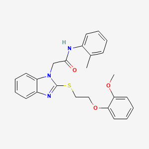 2-(2-{[2-(2-methoxyphenoxy)ethyl]sulfanyl}-1H-benzimidazol-1-yl)-N-(2-methylphenyl)acetamide