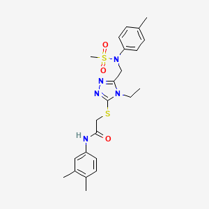 N-(3,4-dimethylphenyl)-2-[(4-ethyl-5-{[(4-methylphenyl)(methylsulfonyl)amino]methyl}-4H-1,2,4-triazol-3-yl)sulfanyl]acetamide