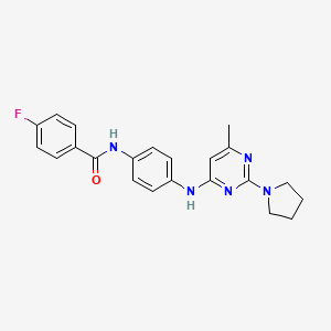 4-Fluoro-N-(4-{[6-methyl-2-(pyrrolidin-1-YL)pyrimidin-4-YL]amino}phenyl)benzamide