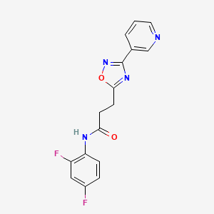 molecular formula C16H12F2N4O2 B11321858 N-(2,4-difluorophenyl)-3-[3-(pyridin-3-yl)-1,2,4-oxadiazol-5-yl]propanamide 