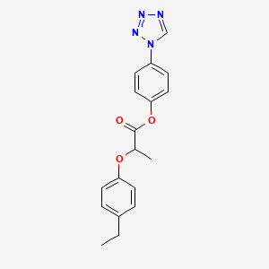 molecular formula C18H18N4O3 B11321865 4-(1H-tetrazol-1-yl)phenyl 2-(4-ethylphenoxy)propanoate 