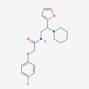 2-(4-fluorophenoxy)-N-[2-(furan-2-yl)-2-(piperidin-1-yl)ethyl]acetamide