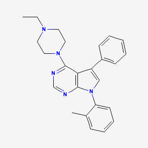 1-Ethyl-4-[7-(2-methylphenyl)-5-phenyl-7H-pyrrolo[2,3-D]pyrimidin-4-YL]piperazine