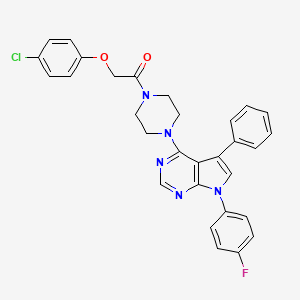 2-(4-chlorophenoxy)-1-{4-[7-(4-fluorophenyl)-5-phenyl-7H-pyrrolo[2,3-d]pyrimidin-4-yl]piperazin-1-yl}ethanone