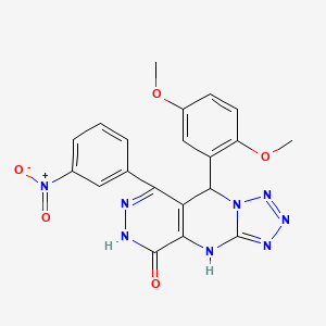 8-(2,5-dimethoxyphenyl)-10-(3-nitrophenyl)-2,4,5,6,7,11,12-heptazatricyclo[7.4.0.03,7]trideca-1(9),3,5,10-tetraen-13-one