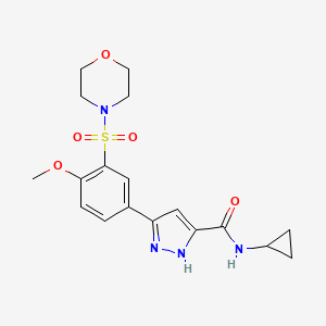 N-cyclopropyl-5-[4-methoxy-3-(morpholin-4-ylsulfonyl)phenyl]-1H-pyrazole-3-carboxamide