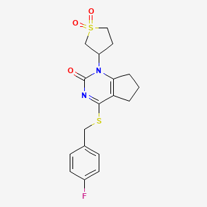 1-(1,1-dioxidotetrahydrothiophen-3-yl)-4-[(4-fluorobenzyl)sulfanyl]-1,5,6,7-tetrahydro-2H-cyclopenta[d]pyrimidin-2-one