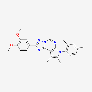 molecular formula C25H25N5O2 B11321943 2-(3,4-dimethoxyphenyl)-7-(2,4-dimethylphenyl)-8,9-dimethyl-7H-pyrrolo[3,2-e][1,2,4]triazolo[1,5-c]pyrimidine 