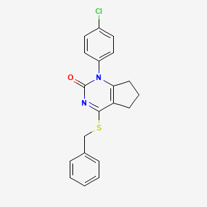 4-(benzylsulfanyl)-1-(4-chlorophenyl)-1,5,6,7-tetrahydro-2H-cyclopenta[d]pyrimidin-2-one