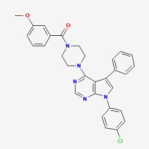 molecular formula C30H26ClN5O2 B11321981 {4-[7-(4-chlorophenyl)-5-phenyl-7H-pyrrolo[2,3-d]pyrimidin-4-yl]piperazin-1-yl}(3-methoxyphenyl)methanone 