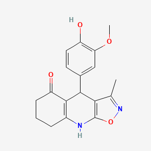 molecular formula C18H18N2O4 B11321992 4-(4-Hydroxy-3-methoxyphenyl)-3-methyl-4,6,7,8-tetrahydro[1,2]oxazolo[5,4-b]quinolin-5-ol 