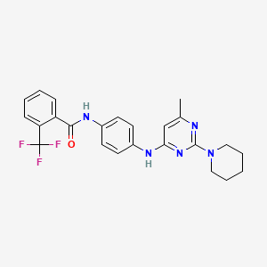 molecular formula C24H24F3N5O B11322009 N-(4-{[6-Methyl-2-(piperidin-1-YL)pyrimidin-4-YL]amino}phenyl)-2-(trifluoromethyl)benzamide 