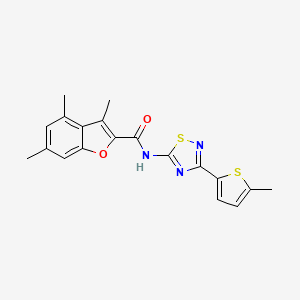 3,4,6-trimethyl-N-[3-(5-methylthiophen-2-yl)-1,2,4-thiadiazol-5-yl]-1-benzofuran-2-carboxamide