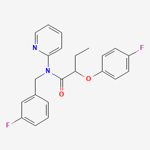 molecular formula C22H20F2N2O2 B11322051 N-(3-fluorobenzyl)-2-(4-fluorophenoxy)-N-(pyridin-2-yl)butanamide 