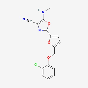 2-{5-[(2-Chlorophenoxy)methyl]furan-2-yl}-5-(methylamino)-1,3-oxazole-4-carbonitrile