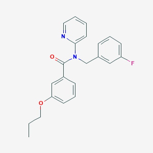 molecular formula C22H21FN2O2 B11322061 N-(3-fluorobenzyl)-3-propoxy-N-(pyridin-2-yl)benzamide 