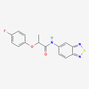 molecular formula C15H12FN3O2S B11322065 N-(2,1,3-benzothiadiazol-5-yl)-2-(4-fluorophenoxy)propanamide 