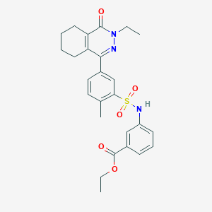 molecular formula C26H29N3O5S B11322069 Ethyl 3-({[5-(3-ethyl-4-oxo-3,4,5,6,7,8-hexahydrophthalazin-1-yl)-2-methylphenyl]sulfonyl}amino)benzoate 