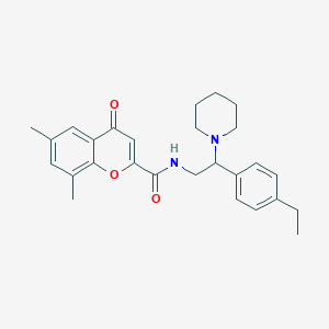 molecular formula C27H32N2O3 B11322071 N-[2-(4-ethylphenyl)-2-(piperidin-1-yl)ethyl]-6,8-dimethyl-4-oxo-4H-chromene-2-carboxamide 