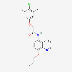 molecular formula C22H23ClN2O3 B11322079 2-(4-chloro-3,5-dimethylphenoxy)-N-(8-propoxyquinolin-5-yl)acetamide 