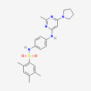 2,4,5-trimethyl-N-(4-((2-methyl-6-(pyrrolidin-1-yl)pyrimidin-4-yl)amino)phenyl)benzenesulfonamide