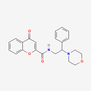 molecular formula C22H22N2O4 B11322086 N-[2-(morpholin-4-yl)-2-phenylethyl]-4-oxo-4H-chromene-2-carboxamide 