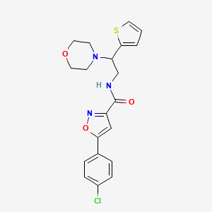 molecular formula C20H20ClN3O3S B11322090 5-(4-chlorophenyl)-N-[2-(morpholin-4-yl)-2-(thiophen-2-yl)ethyl]-1,2-oxazole-3-carboxamide 