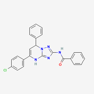 molecular formula C24H18ClN5O B11322097 N-[5-(4-chlorophenyl)-7-phenyl-3,7-dihydro[1,2,4]triazolo[1,5-a]pyrimidin-2-yl]benzamide 