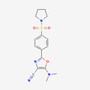 5-(Dimethylamino)-2-[4-(pyrrolidine-1-sulfonyl)phenyl]-1,3-oxazole-4-carbonitrile