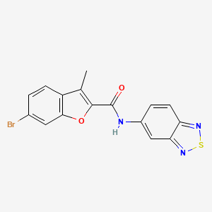 molecular formula C16H10BrN3O2S B11322101 N-(2,1,3-benzothiadiazol-5-yl)-6-bromo-3-methyl-1-benzofuran-2-carboxamide 