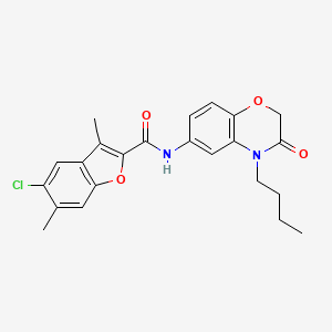 N-(4-butyl-3-oxo-3,4-dihydro-2H-1,4-benzoxazin-6-yl)-5-chloro-3,6-dimethyl-1-benzofuran-2-carboxamide