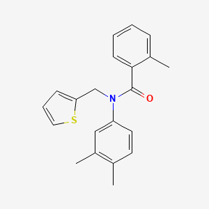 molecular formula C21H21NOS B11322134 N-(3,4-dimethylphenyl)-2-methyl-N-(thiophen-2-ylmethyl)benzamide 