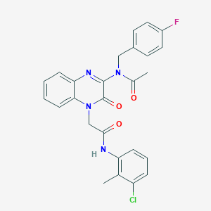 N-(4-{2-[(3-chloro-2-methylphenyl)amino]-2-oxoethyl}-3-oxo-3,4-dihydroquinoxalin-2-yl)-N-(4-fluorobenzyl)acetamide